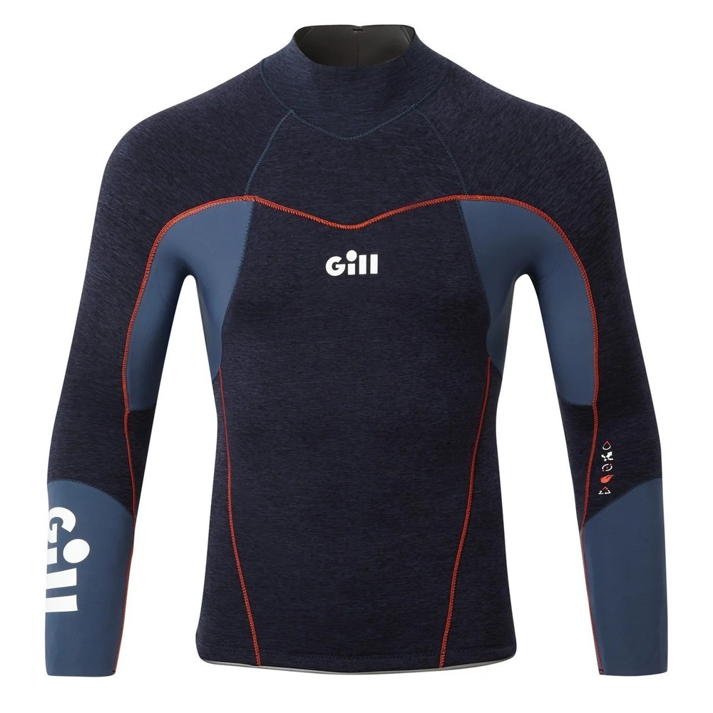 Gill Marine RS17 Race FireCell 3.5mm Long Sleeve Top Dark Denim Orange JL